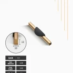 Lux Long Cabinet Drawer and Door Pulls - gold-black-128mm