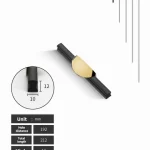 Lux Long Cabinet Drawer and Door Pulls - black-gold-192mm