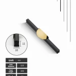 Lux Long Cabinet Drawer and Door Pulls - black-gold-320mm