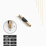 Lux Long Cabinet Drawer and Door Pulls - gold-black-96mm