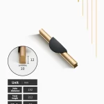 Lux Long Cabinet Drawer and Door Pulls - gold-black-192mm