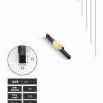 Lux Long Cabinet Drawer and Door Pulls - black-gold-96mm