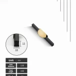 Lux Long Cabinet Drawer and Door Pulls - black-gold-128mm