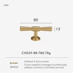Lux Solid Brass Cabinet Drawer Handles and Knobs - CH039-BB-T80