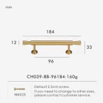 Lux Solid Brass Cabinet Drawer Handles and Knobs - CH039-BB-96184