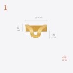 Invisible handle/brass Handles and Knobs - hole 40mm gold